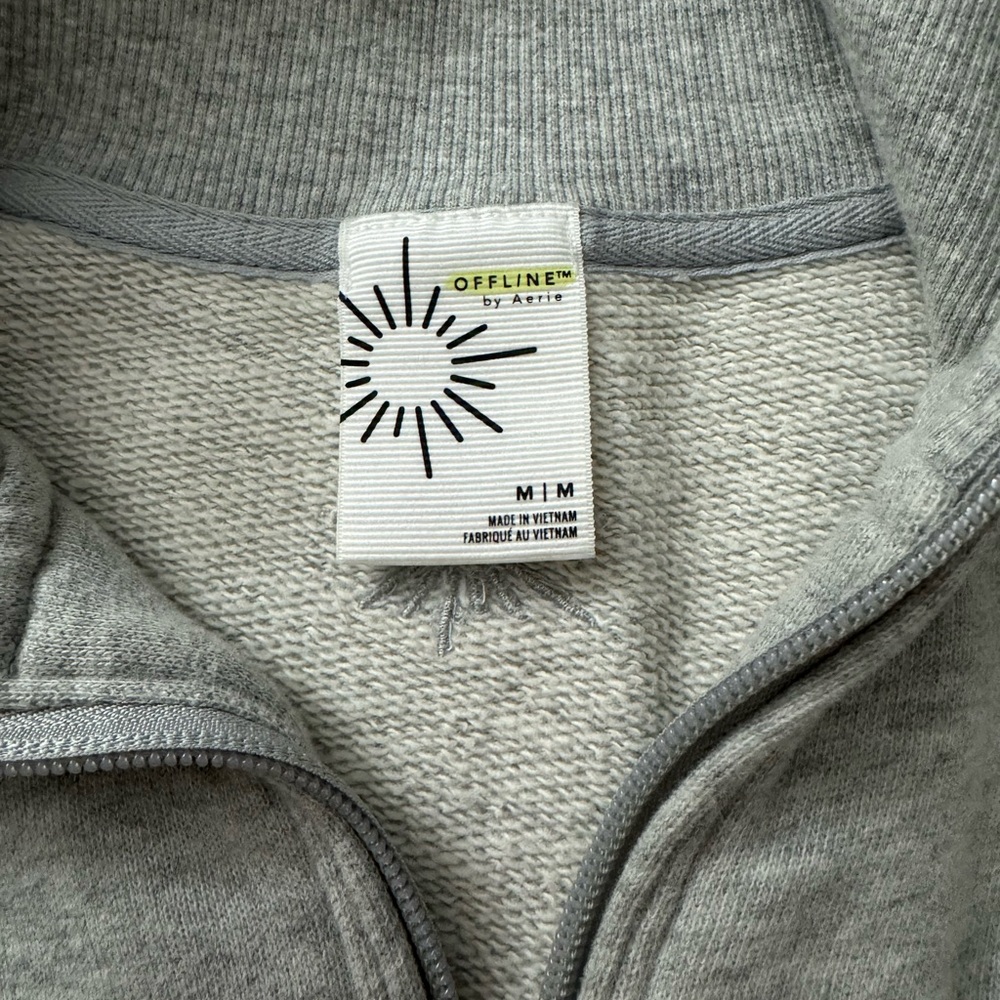 Aerie Gray Zip-Up Hoodie